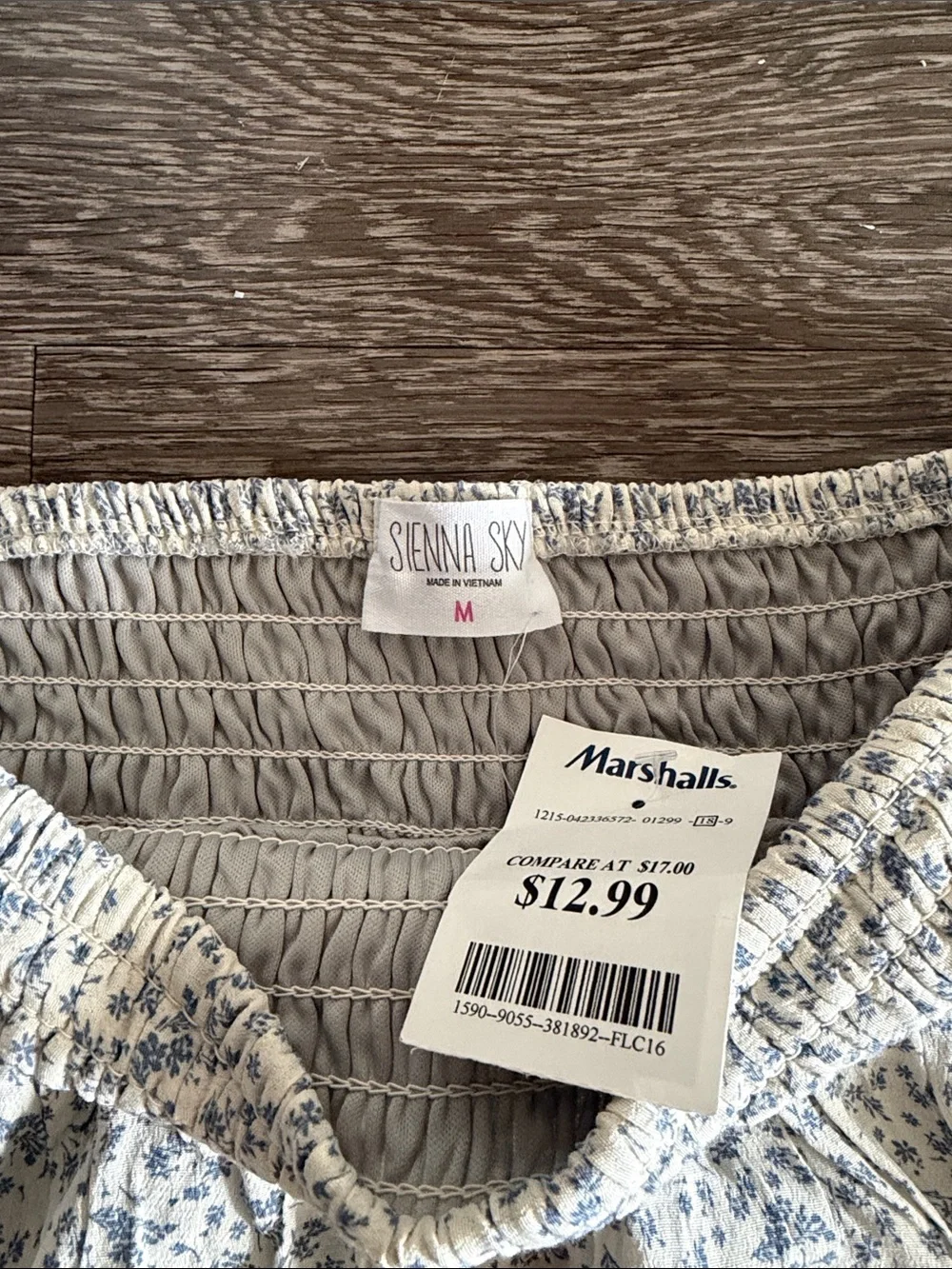 Sienna Sky White Mini Skirt with Blue Floral Print